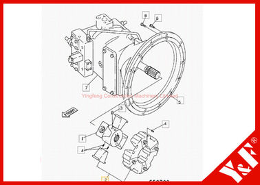 JCB JS220 حفارة اقتران لJrj0213 مضخة هيدروليكية محرك مجموعة اتصال المحرك