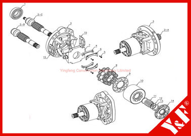 Komatsu حفار جزء هيدروليّ ل HPV35/55 (PC60/120/200/300-3/5/PC400/PC650 مكبس بستون مضخة sery