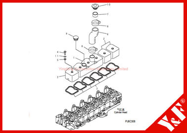 Komatsu يرحل حفار PC200-7 6732-11-8181 حشية 6130-12-8720 خرطوم 6130-12-8610 غطاء 6D102 محرك