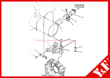 Komatsu يرحل حفار Pc200-7 6738-11-5510 كاتم صوت 6738-11-5940 ubolt 6210-11-5232 مشبك 6210-11-5232 لوحة