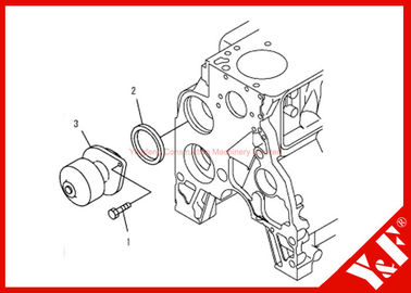 6D102 محرك Komatsu يرحل حفار PC200-7 6735-61-1502 مضخة_مضخات ماء_مياه اجتماع
