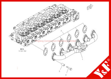 بناء معدّ آليّ Komatsu يرحل حفار PC200-8 عادم مشعب 6754-11-5110 6D102 محرك